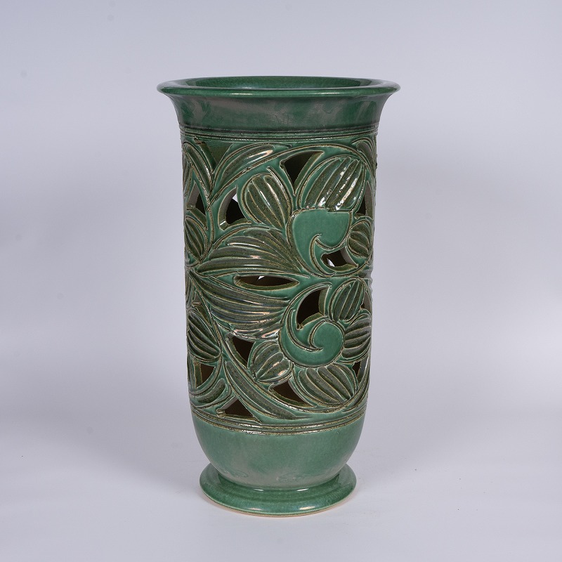 楽天市場】【10%OFF】傘立て 陶器 信楽焼 織部唐草透かし傘立