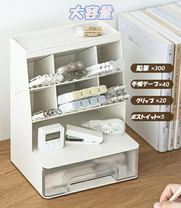 楽天市場】デスクオーガナイザー 卓上収納ボックス ペン立て 化粧