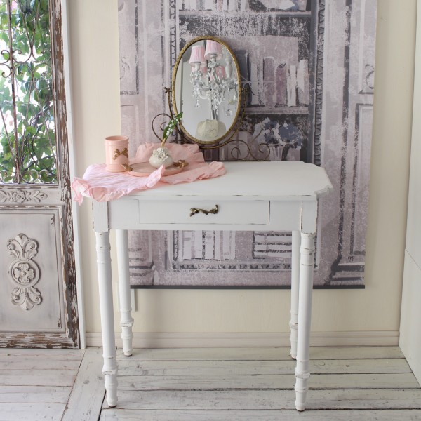ドレッサー アンティーク調 ミラー付き ホワイト フランス 輸入家具