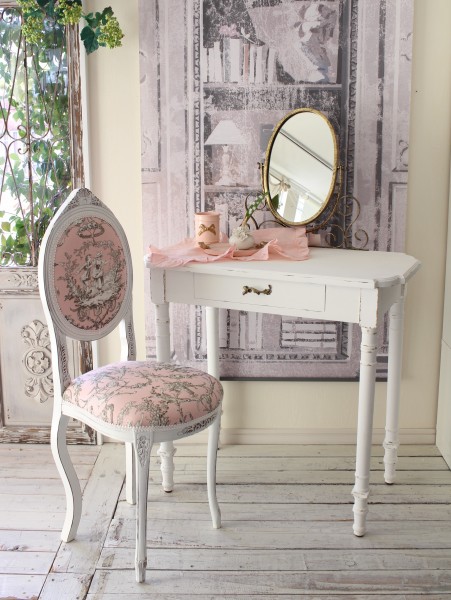 ドレッサー アンティーク調 ミラー付き ホワイト フランス 輸入家具