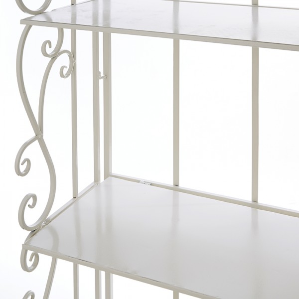 4段 アイアンラック シェルフ ホワイト アイアンシェルフ 飾り棚