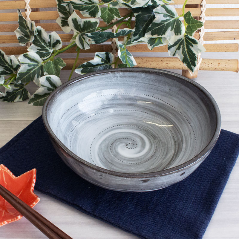 楽天市場】【アウトレット】グレー 白刷毛 変形 楕円鉢（大） Φ15.7cm