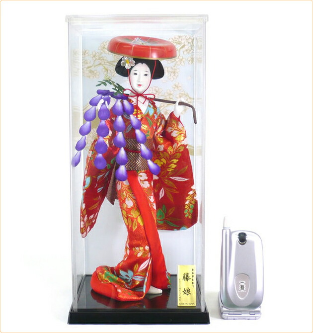 楽天市場】【日本人形】【J011】日本人形5号ケース入り【藤娘