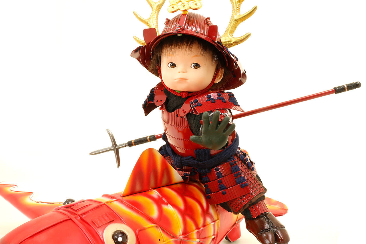 五月人形子供大将平台飾り【P99010】 鯉飛行機に乗った真田幸村公型の