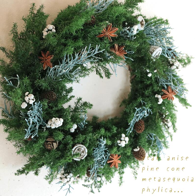 楽天市場】スターアニスと木の実の針葉樹リース ◇ プリザーブド