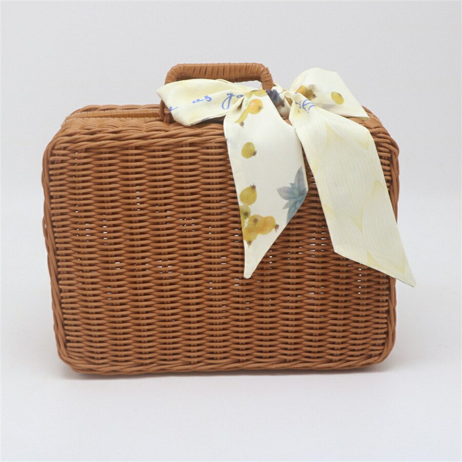 楽天市場】収納かご 藤編み バスケット PPラタン かごかごバッグ 4