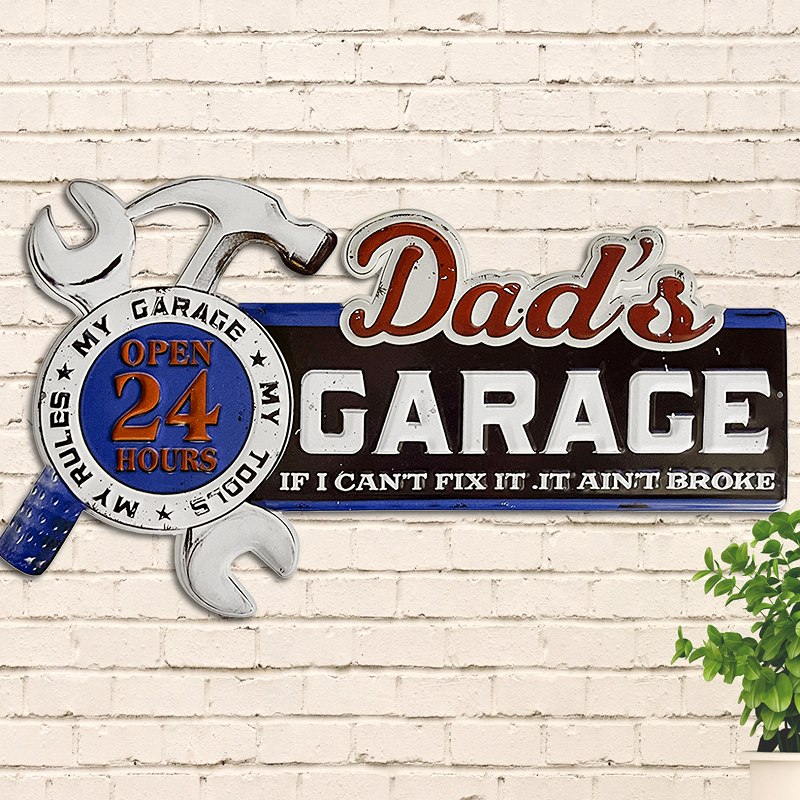 楽天市場】680円OFF】 ブリキ看板 ガレージ h60e ポスター インテリア