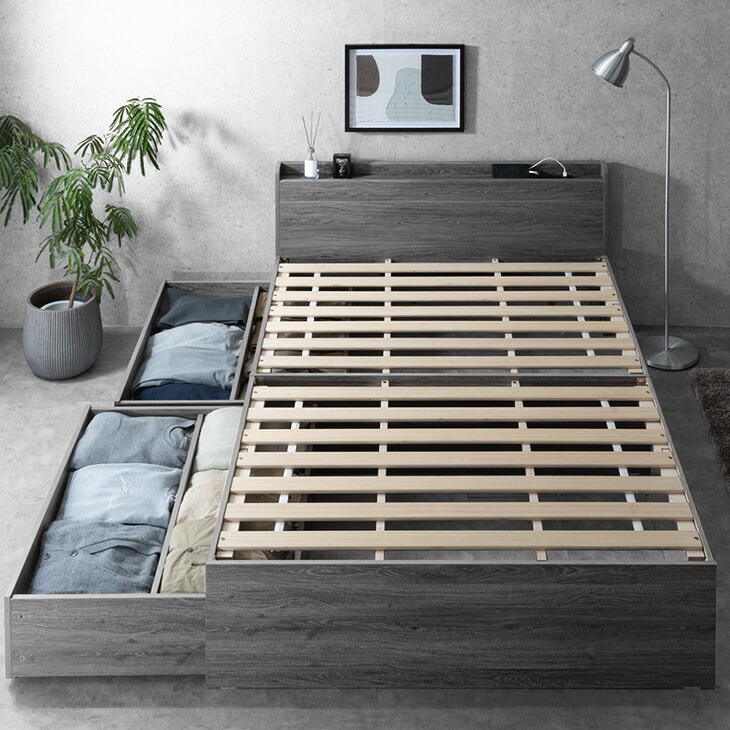 dショッピング |第1位 衣替え 大容量ベッド USB 2コンセント 宮付き