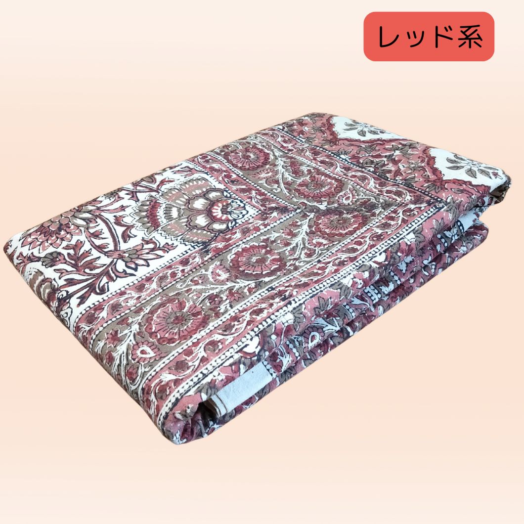 楽天市場】インド綿 マルチカバー ブロックプリント ソファカバー