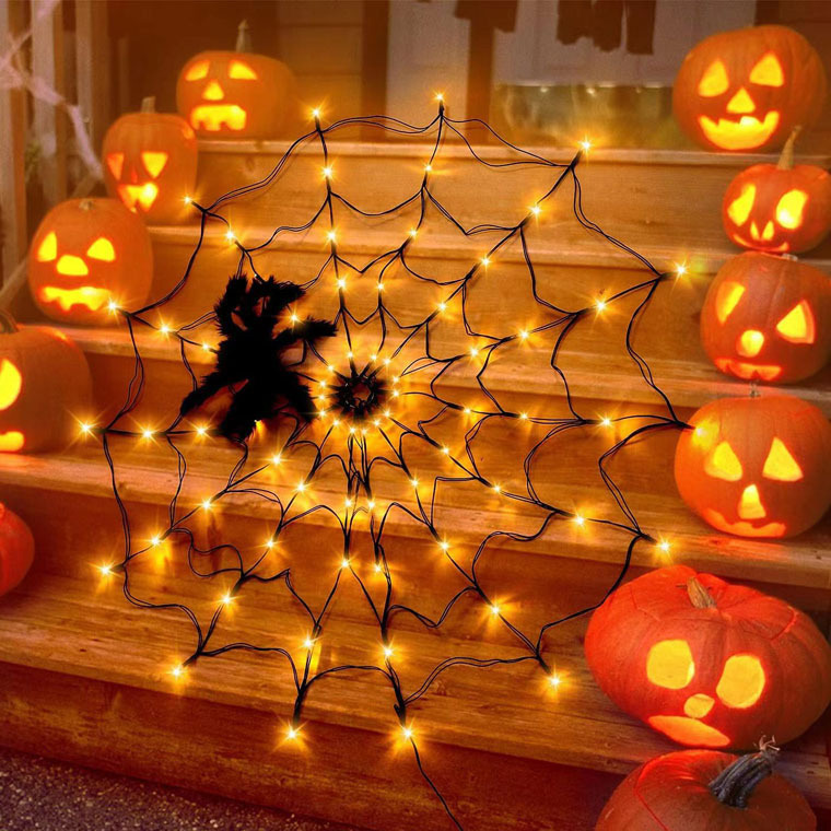 楽天市場】ハロウィン 飾り クモ ライト 電飾 蜘蛛 クモ ライト 蜘蛛の