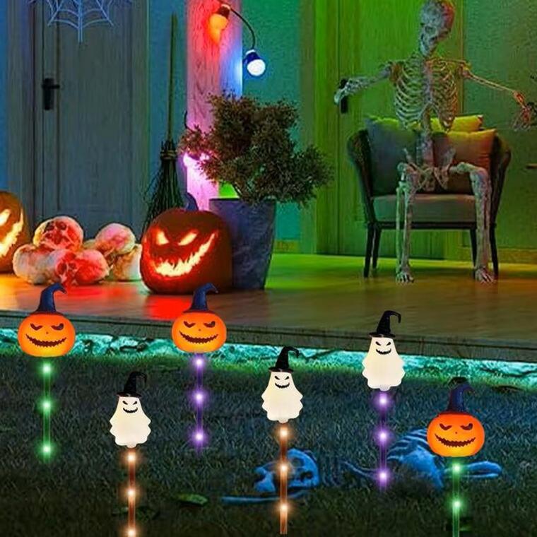 楽天市場】ハロウィン 飾り ソーラー カボチャ & お化け ライト か