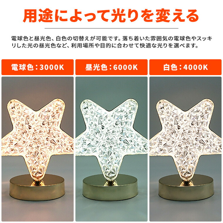 楽天市場】インテリアライト テーブルランプ クリスタル ライト USB