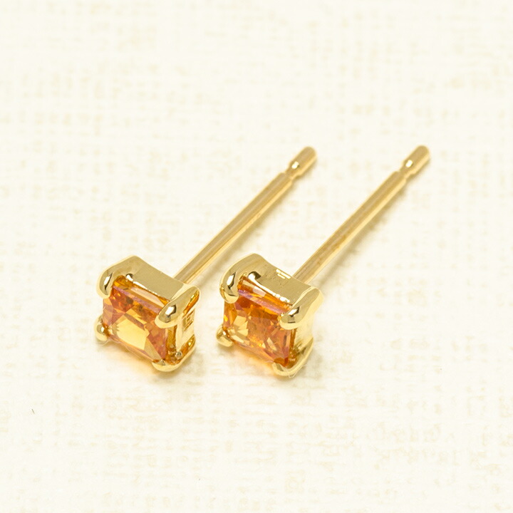 楽天市場】SS800円クーポン スタッドピアス オレンジサファイア