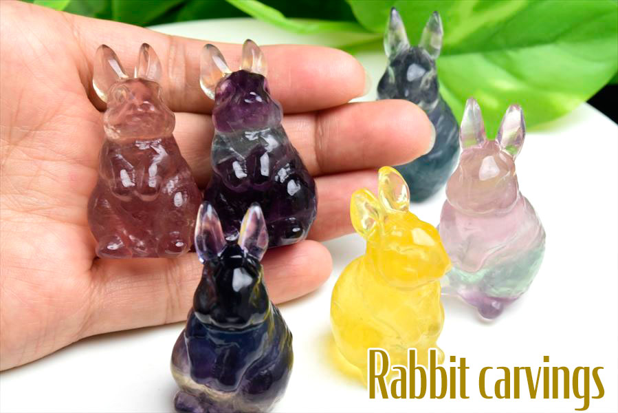 楽天市場】フローライト うさぎ 彫刻 置物 種類お任せ【販売単位：1個