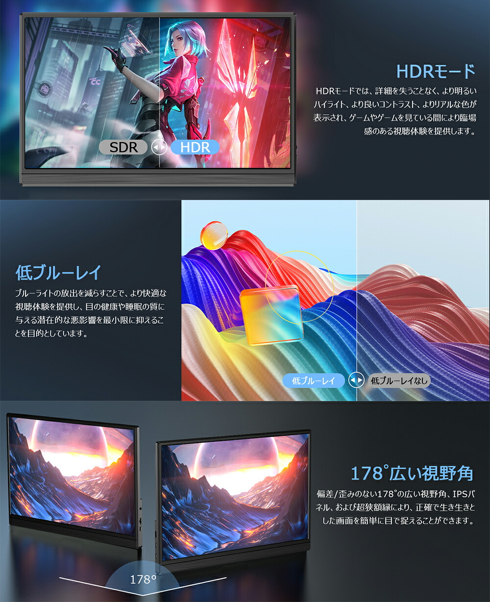 楽天市場】【FHD】モバイルモニター スタンド一体 ホルダー付 15.6