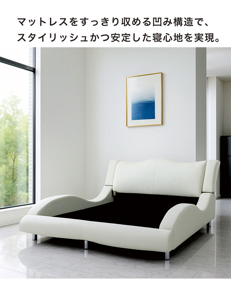 楽天市場】ダブルベッド フレーム ベッドフレーム ダブル 合皮レザー