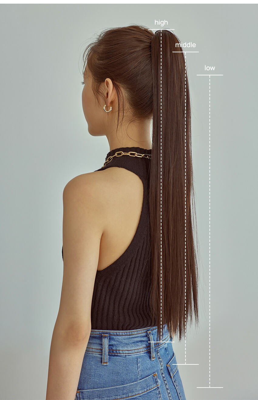 スリムピン ポニーテール) リサ ストレート25インチ（モースト原糸）