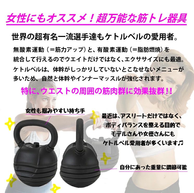 楽天市場】ファイティングロード ケトルベル 可変式 5段階 4.5kg～13.5