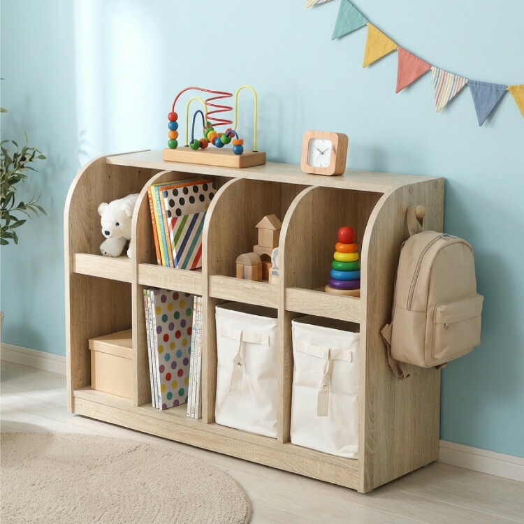 楽天市場】おもちゃ収納ラック おもちゃ 幅86.5cm 木製 可動棚