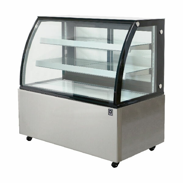 大型ショーケース冷蔵庫 シルバー 2段棚付き ショーケース冷蔵庫」の