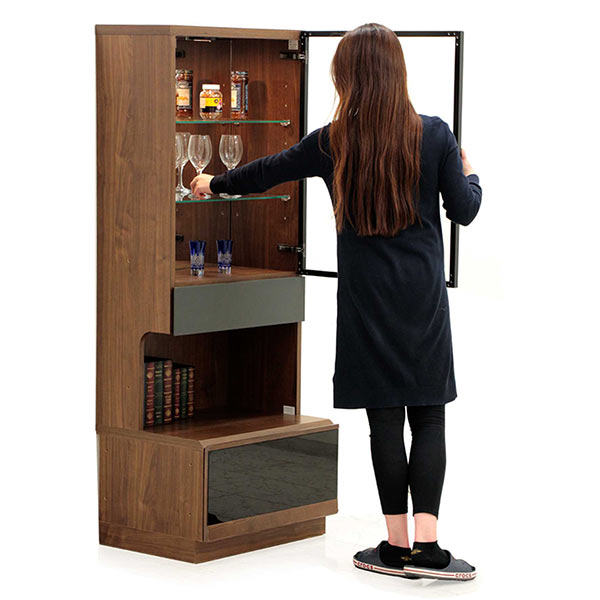 楽天市場】飾り棚 ガラス扉付き おしゃれ コレクションケース led