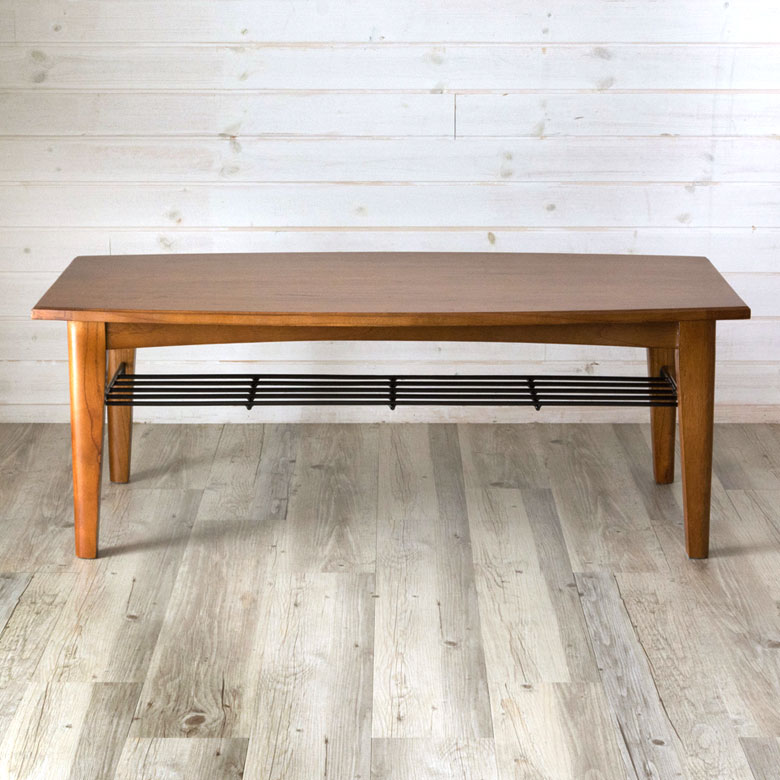 楽天市場】センターテーブル 木製 スチール棚付き ワイド天板 幅110cm