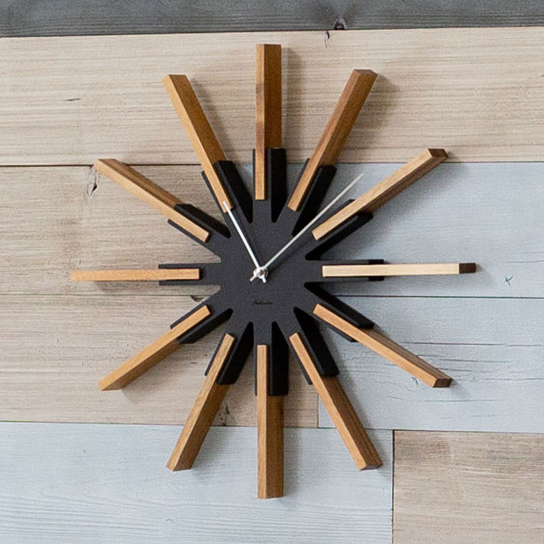 楽天市場】壁掛け時計 時計 ウォールクロック ウッド ブラック