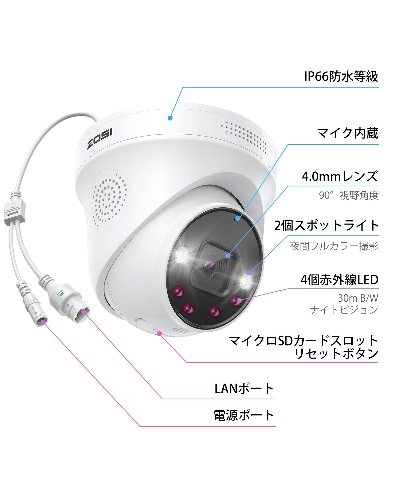 楽天市場】防犯カメラ 室内 防犯カメラpoe 監視カメラ屋外 500万画素