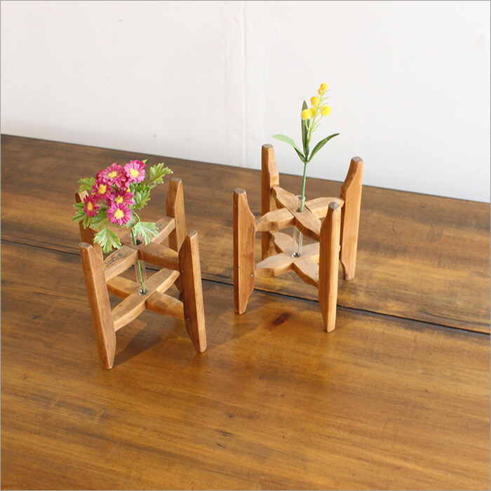 楽天市場】いつも傍で感じる和の趣 糸車の一輪挿し リメイク 木製 花瓶