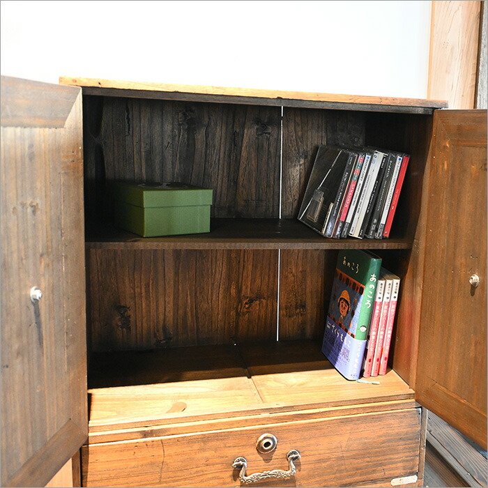 楽天市場】1点物 杉古材 小さな扉付き収納ボックス シェルフ 収納棚