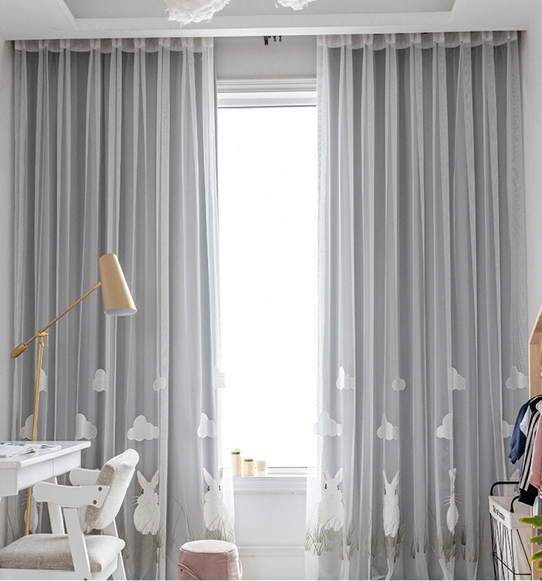 楽天市場】【1cm刻みのオーダー】姫系 一体型カーテン 北欧 可愛い 1級