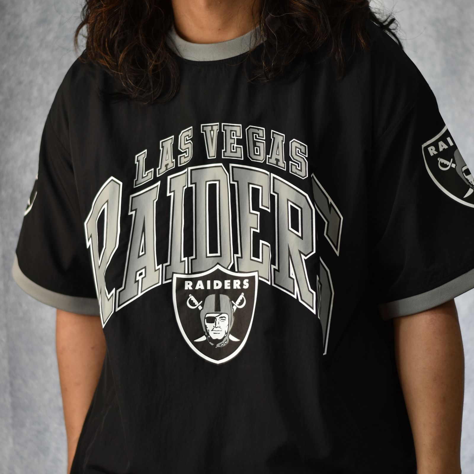 CALEE - × NFL RAIDERS S/S NYLON GAME SH (BLACK) / ナショナル