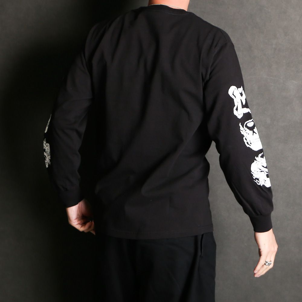 MASSES - 【ラスト1点-サイズS】T-SHIRT L/S BONE LOGO - Black