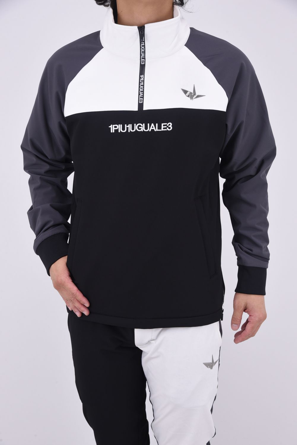 1PIU1UGUALE3 GOLF - 113 GOLF HALF ZIP / 刺繍サークルロゴ 4WAY