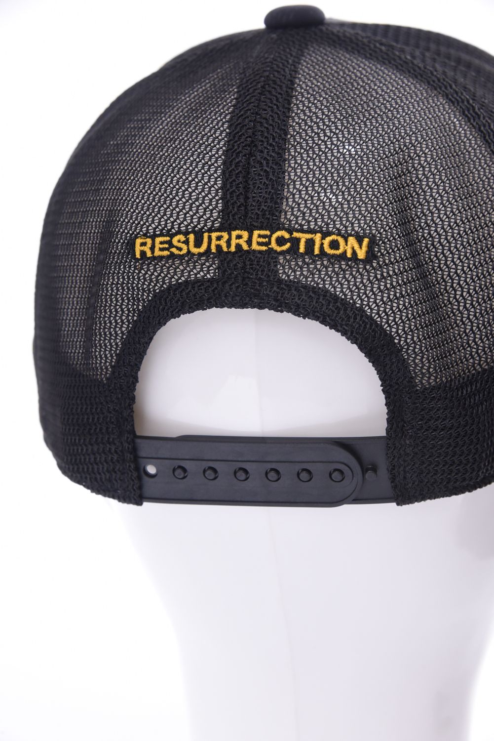 Resurrection - GM EMBOSS MESH CAP / ブランドロゴ刺繍 エンボス