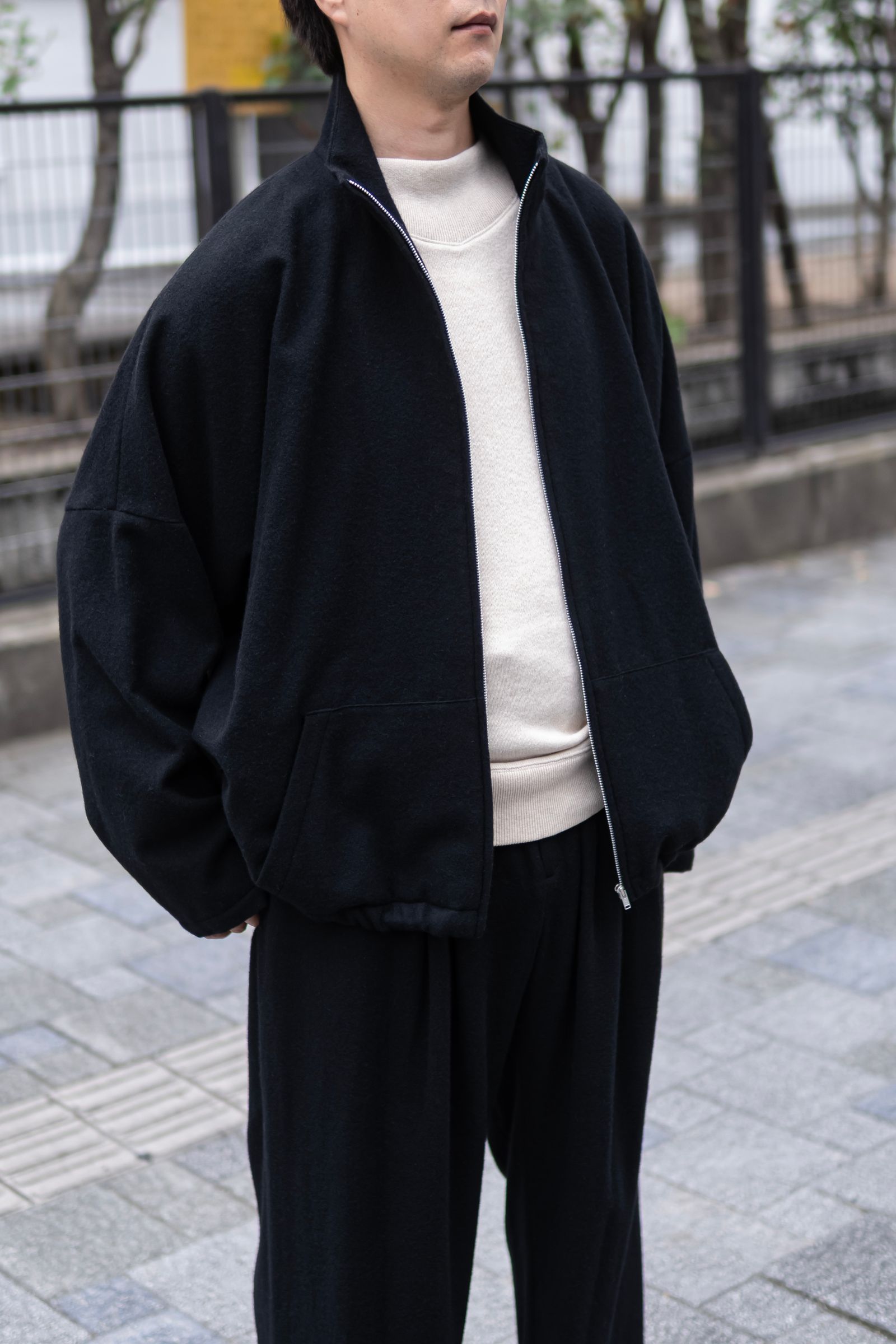 Blanc YM - CASHMERE ZIP JACKET / BLACK | Retikle Online Store