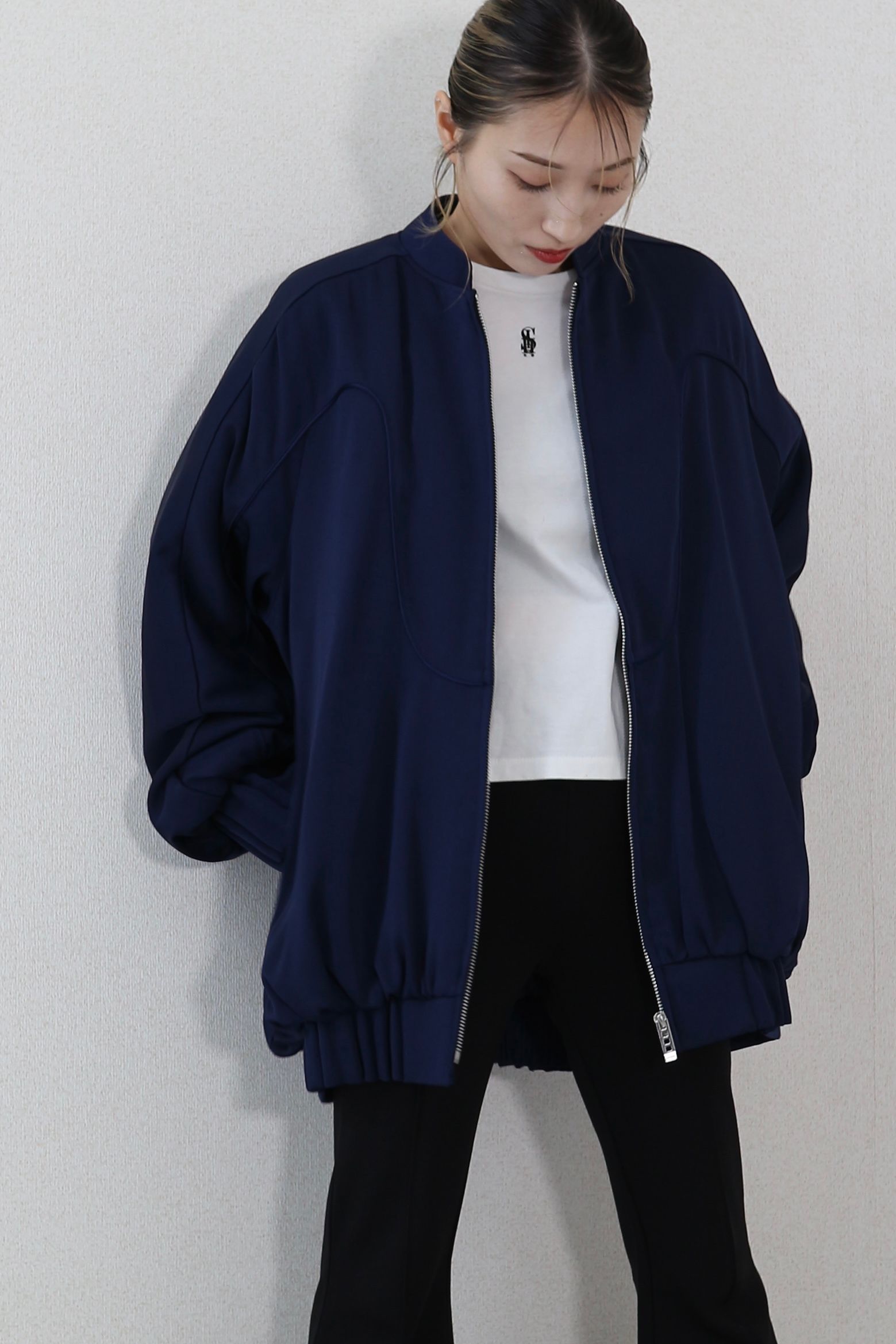 UN3D. - TUCK GATHER VOLUME BZ / タックギャザーボリュームブルゾン