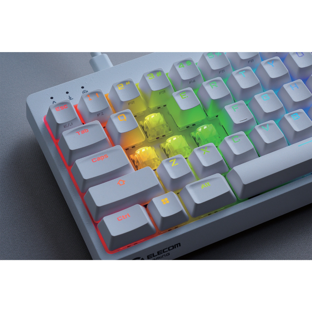 ゲーミングキーボード ELECOM GAMING V_custom VK600A TK-VK600AWH｜の