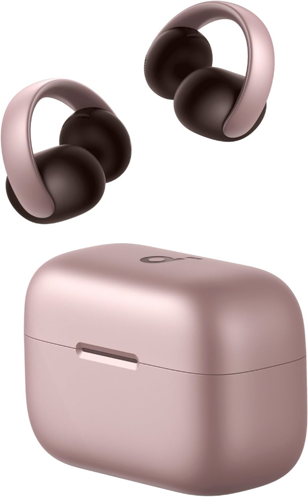 フルワイヤレスイヤホン Soundcore AeroClip ピンク&ブラウン A3388N51