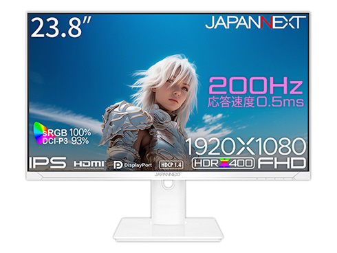 JN-IPS238G200F-HSP-W ゲーミングモニター ホワイト ［23.8型 /フルHD