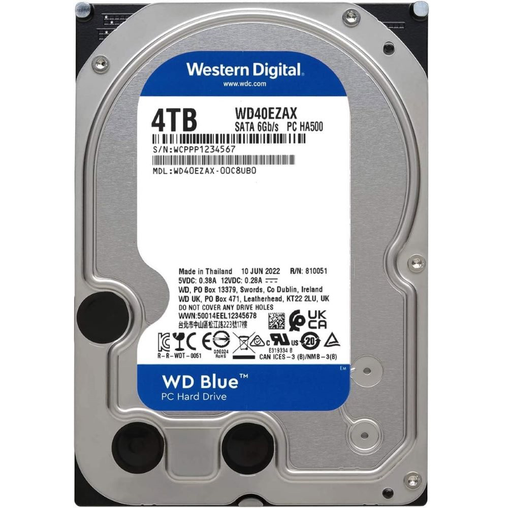 内蔵HDD SATA接続 WD Blue(256MB/5400RPM/CMR) WD40EZAX ［4TB /3.5