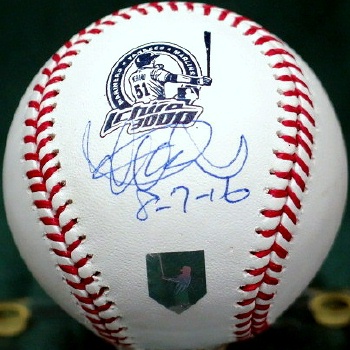 イチロー直筆サイン日付書込み入り3000本安打記念ロゴMLB公式ボール