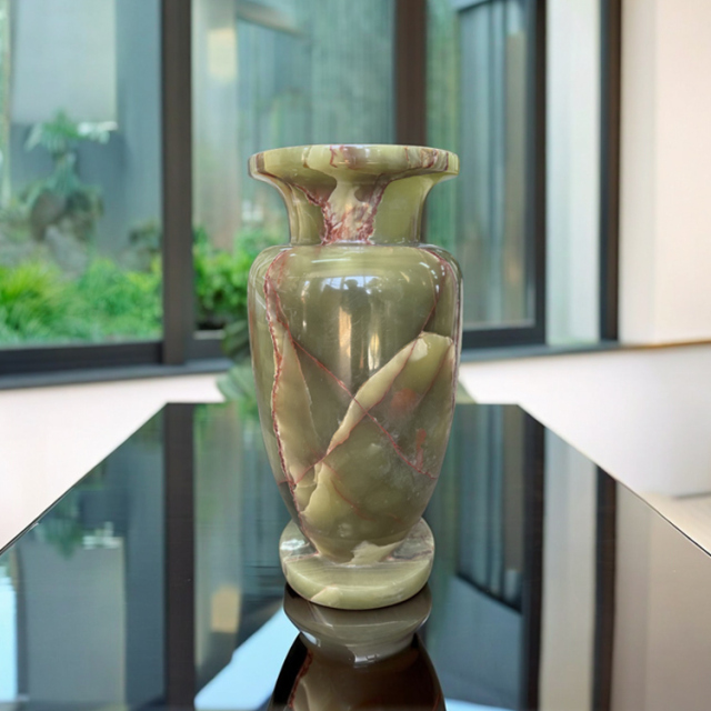 天然オニックス（オニキス）花瓶・飾り壺｜高級天然石インテリア