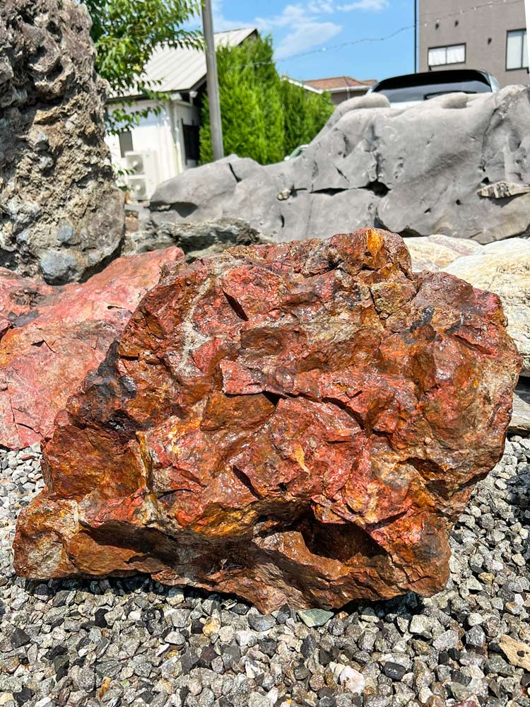 津軽錦石（青森県産）銘石 庭石 58cmサイズ 碧玉 ジャスパー 添石 役石