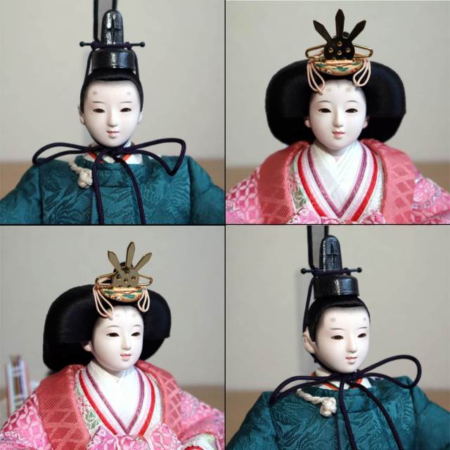 雛人形 京都・二世 三宅玄祥作 11番 正絹西陣織 瑠璃色 桐竹鳳凰 無地