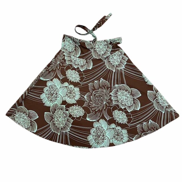 ハワイアン ワンピース スリーウェイ 3way ブラウン プロテア柄