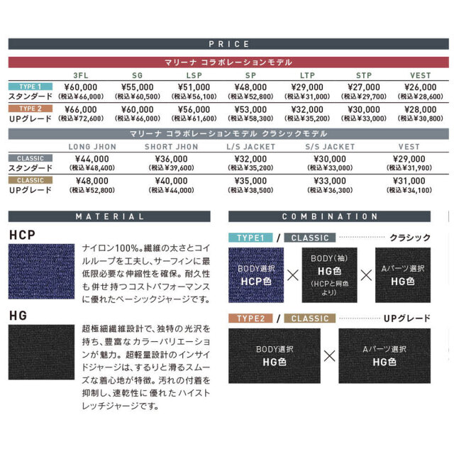 3mm オーダーウェットスーツ フルスーツ BEWET マリーナ