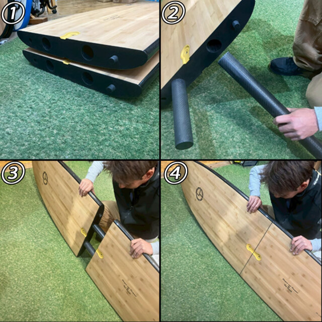 ファンボード 2分割 ゴッデス サーフボード ツーピース バンブー