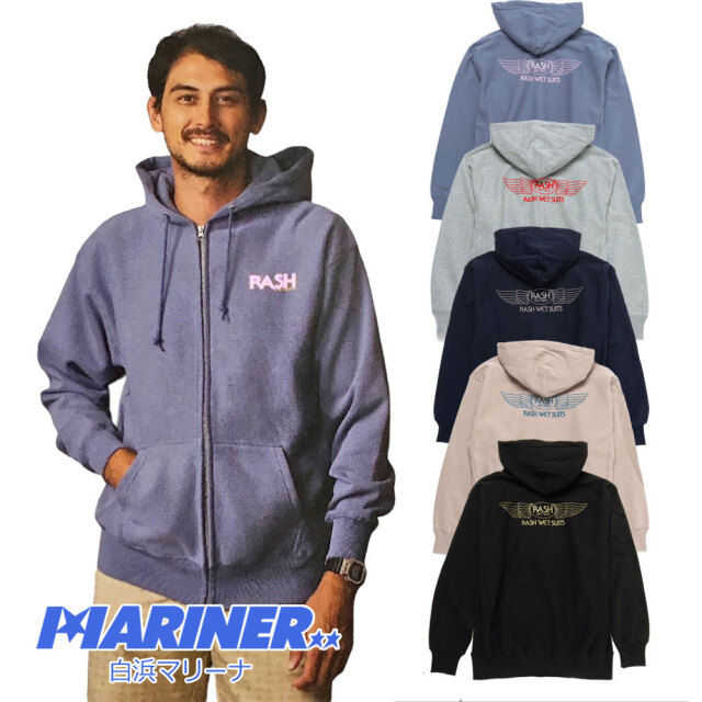 2024 RASH ラッシュ 羽バックフルジップパーカー ラッシュ トップス