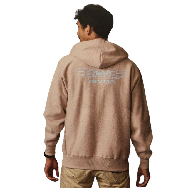 新色 RASH WETSUITS 羽バックプルオーバーパーカー サンドベージュ